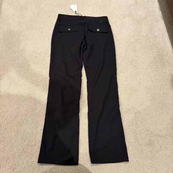 NEW prAna $95 BLACK HALLE  STRAIGHT PANT Women SZ 6 Reg Roll Tab Water Repel - Picture 6 of 16